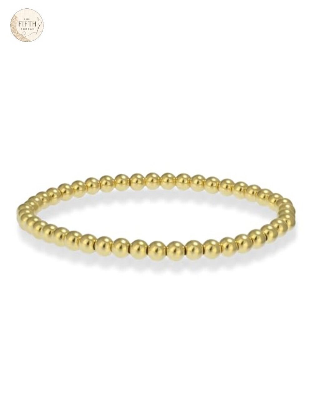 14k Gold Filled Beaded Bracelet for Women, 4mm Stackable Stretch Bracelet,